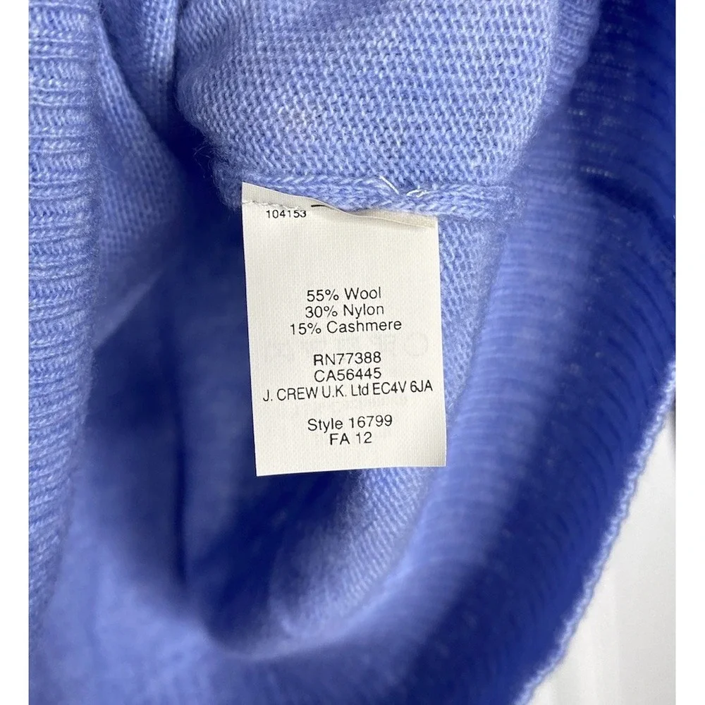 J Crew Mens Cashmere Blend Pullover V Neck Sweater Blue Large‎ New
